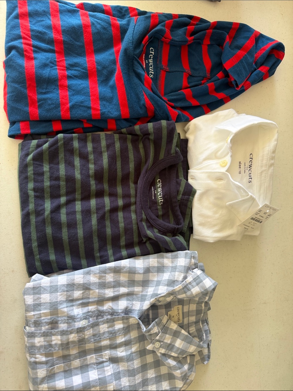 Crewcuts Red & Navy Striped Hooded tshirt long sleeves